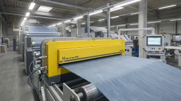 Hammer-IMS M-Ray inline measurement system scanning textile web in production