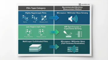 Plastic film type versus moisture measurement method selection comparison chart