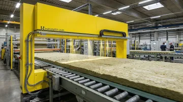 Hammer-IMS M-Ray millimeter wave inline moisture scanner on insulation production line