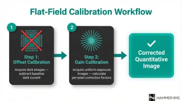 Flat-field calibration two-step process offset and gain correction workflow