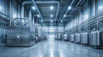 Lyocell TENCEL closed-loop solvent recovery system in textile fiber production facility