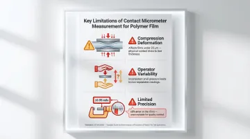 Contact micrometer film thickness measurement limitations and compression bias effects