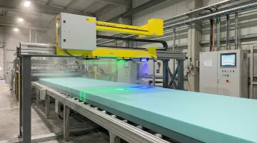 Hammer-IMS M-Ray inline insulation board thickness and density measurement system on production line