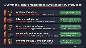Five common battery moisture measurement errors and how to avoid them
