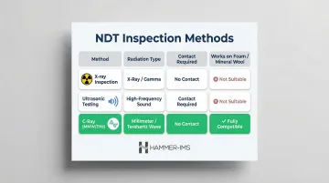 Inspection method comparison table X-ray ultrasonic and C-Ray MMW properties