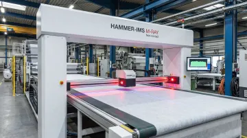 Hammer-IMS M-Ray scanner measuring continuous web material thickness contactlessly