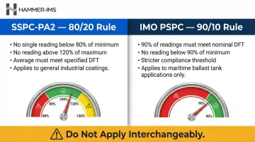 SSPC-PA2 80/20 rule versus IMO PSPC 90/10 rule compliance threshold comparison