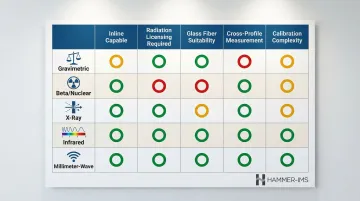 Five basis weight measurement techniques comparison across key performance criteria
