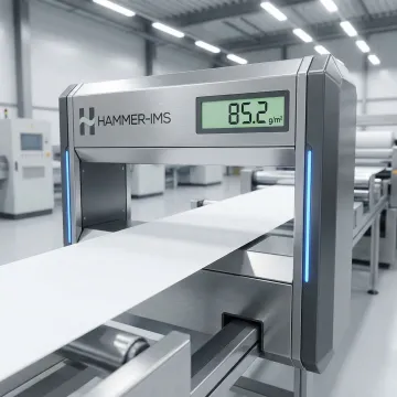 Industrial grammage scanner monitoring web material on production line