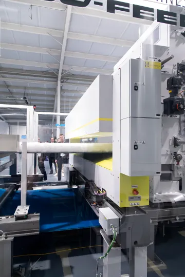 Advanced optical thickness measurement equipment in industrial setting