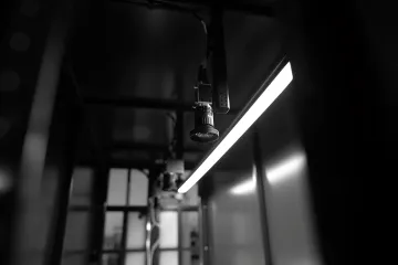 Advanced industrial vision inspection system monitoring production line quality