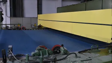 Advanced industrial measurement equipment in modern manufacturing facility