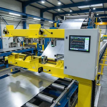 O-Frame measurement system with sensors positioned over industrial production line
