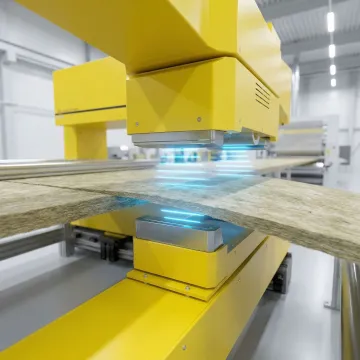 Millimeter wave sensor measuring grammage uniformity on moving web material