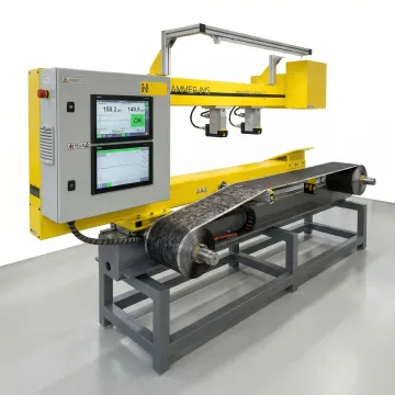 Advanced coating thickness measurement system monitoring battery electrode production line