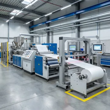 Advanced inline quality control system measuring extruded plastic sheet thickness