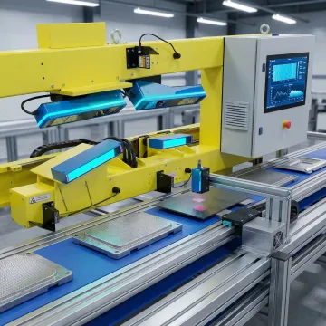 Advanced surface texture measurement system monitoring industrial production line