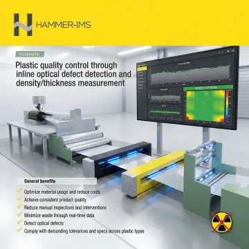 Advanced automated defect detection system monitoring industrial sheet material production line
