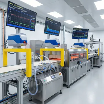 Advanced non-contact thickness measurement system monitoring continuous production line