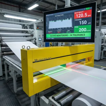 Industrial basis-weight sensor measuring material on production line