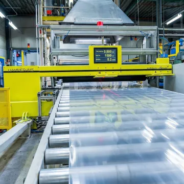 Industrial M-Ray thickness measurement system in manufacturing facility