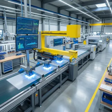 Advanced multi-sensor quality control system monitoring industrial production line