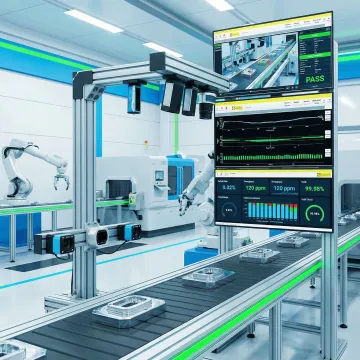 Advanced industrial vision system monitoring production line quality control