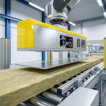 Industrial measurement system performing contactless thickness measurement on production line