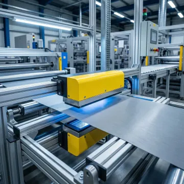 M-Ray sensor performing high-speed contactless measurement on industrial material