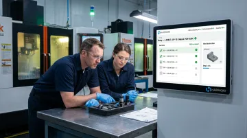 Dedicated CNC setup crew staging tools and fixtures before machine job changeover