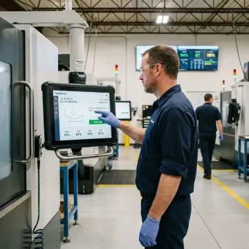 Connected manufacturing floor with live factory dashboards