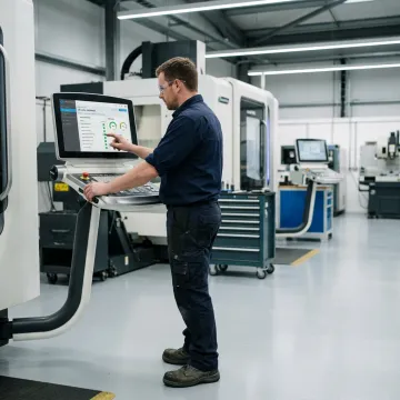 Operator using digital manufacturing workstation