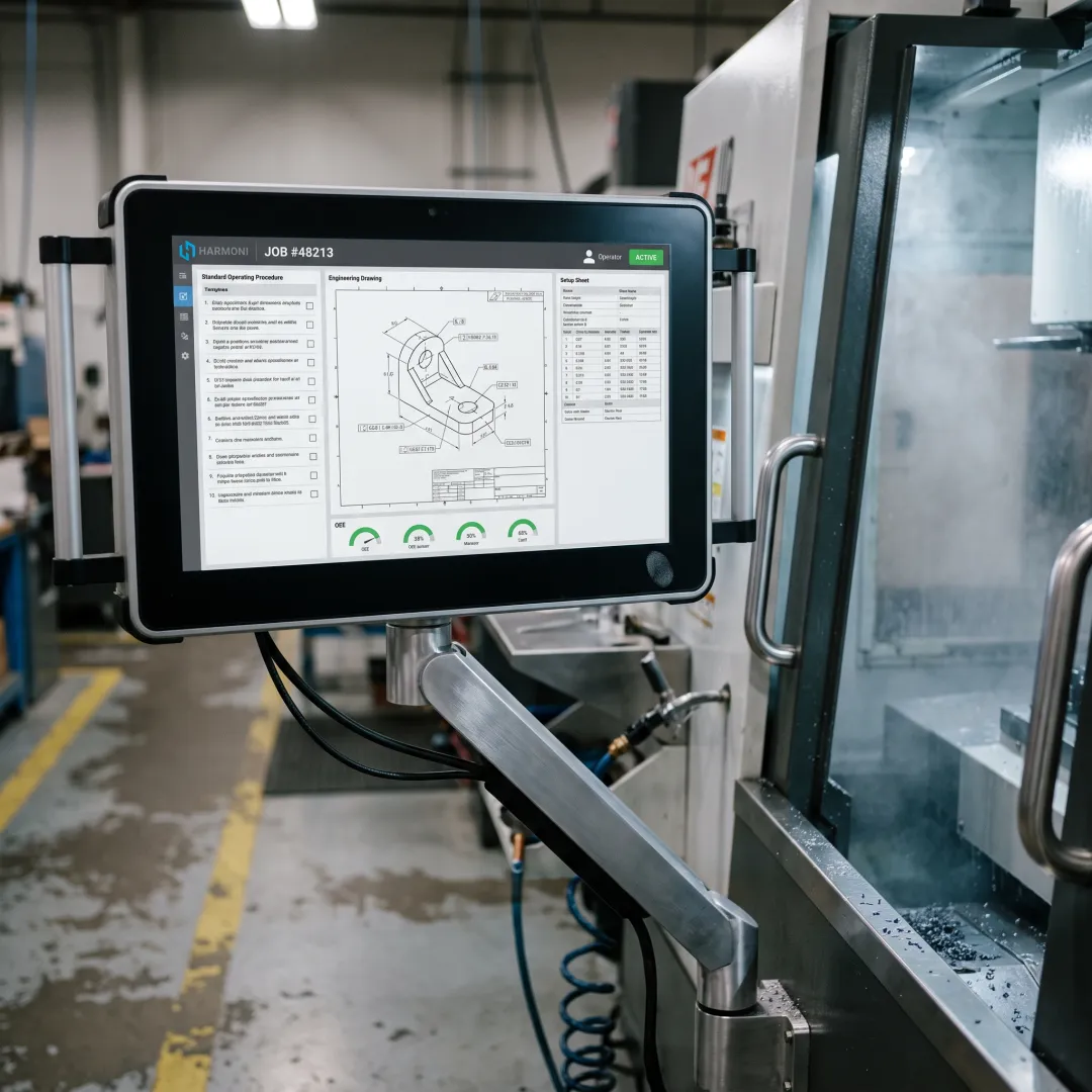 Digital SOP displayed at a manufacturing workcenter