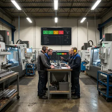 Manufacturing downtime tracking dashboard on shop floor