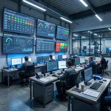 Manufacturing productivity dashboard with real-time alerts