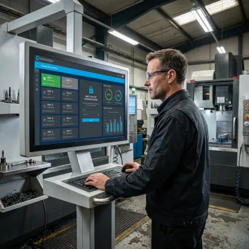 Engineer reviewing secure machine access controls