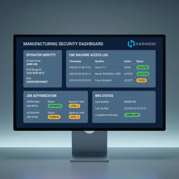 Manufacturing access control dashboard on shop floor