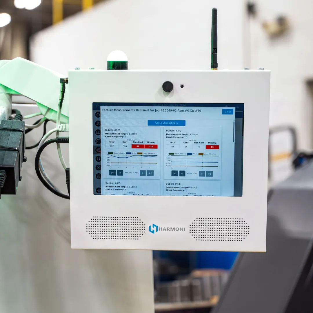 Manufacturing dashboard showing live production metrics