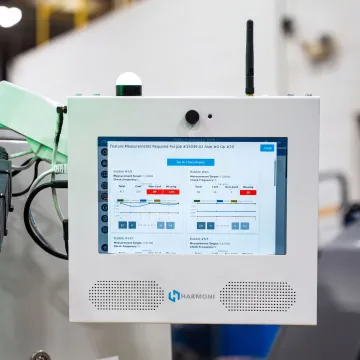 Production dashboard showing live manufacturing data