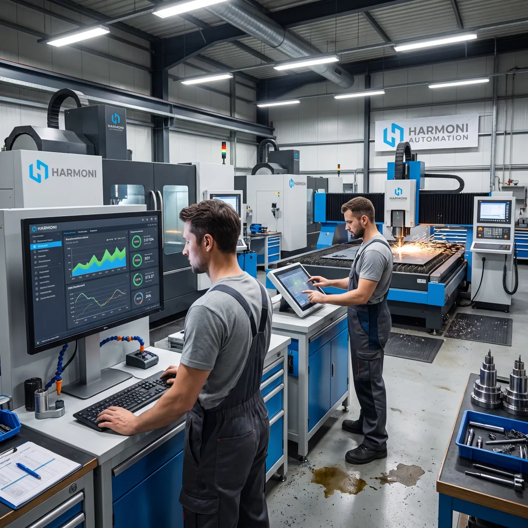 Connected CNC machine shop floor