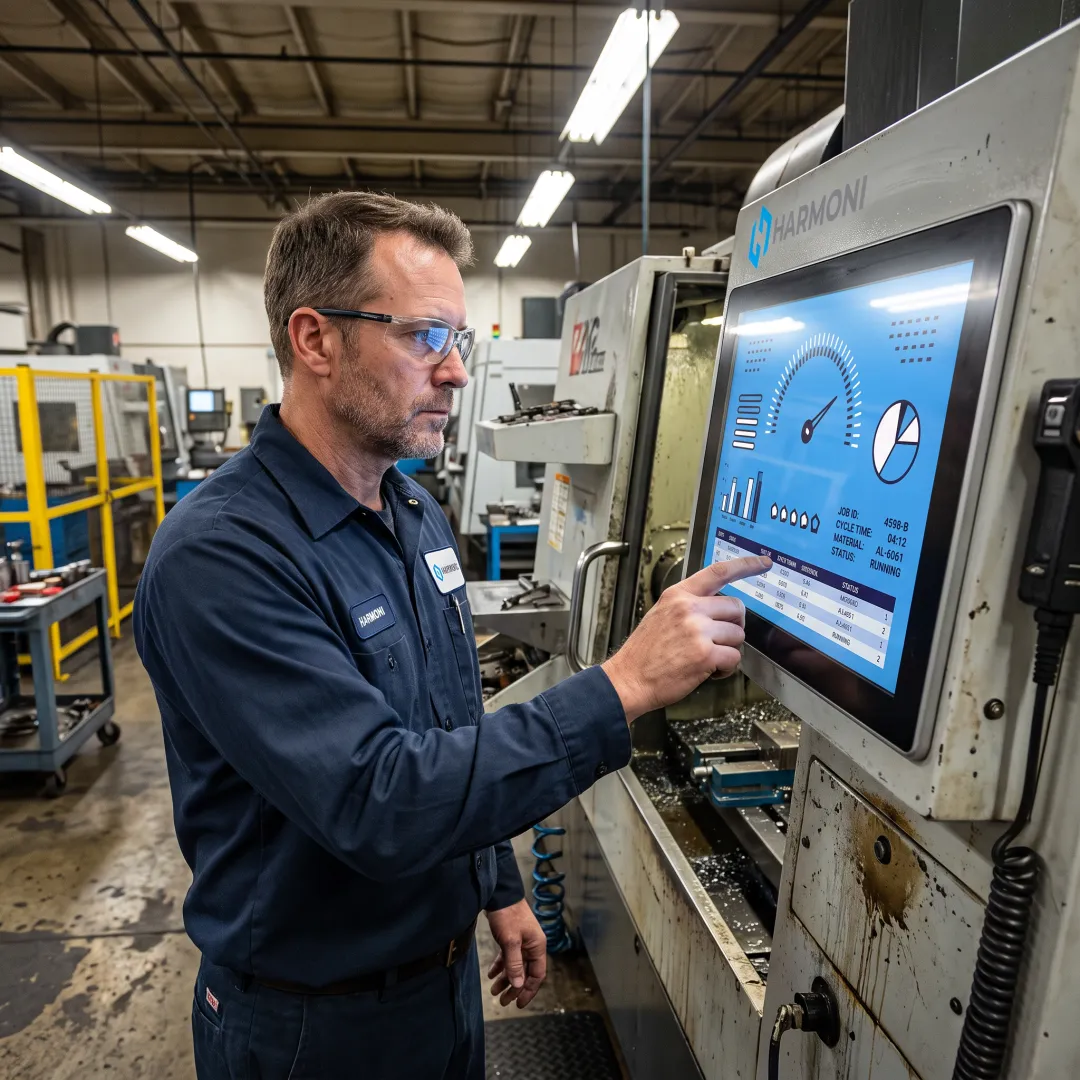 Operator using connected manufacturing workstation