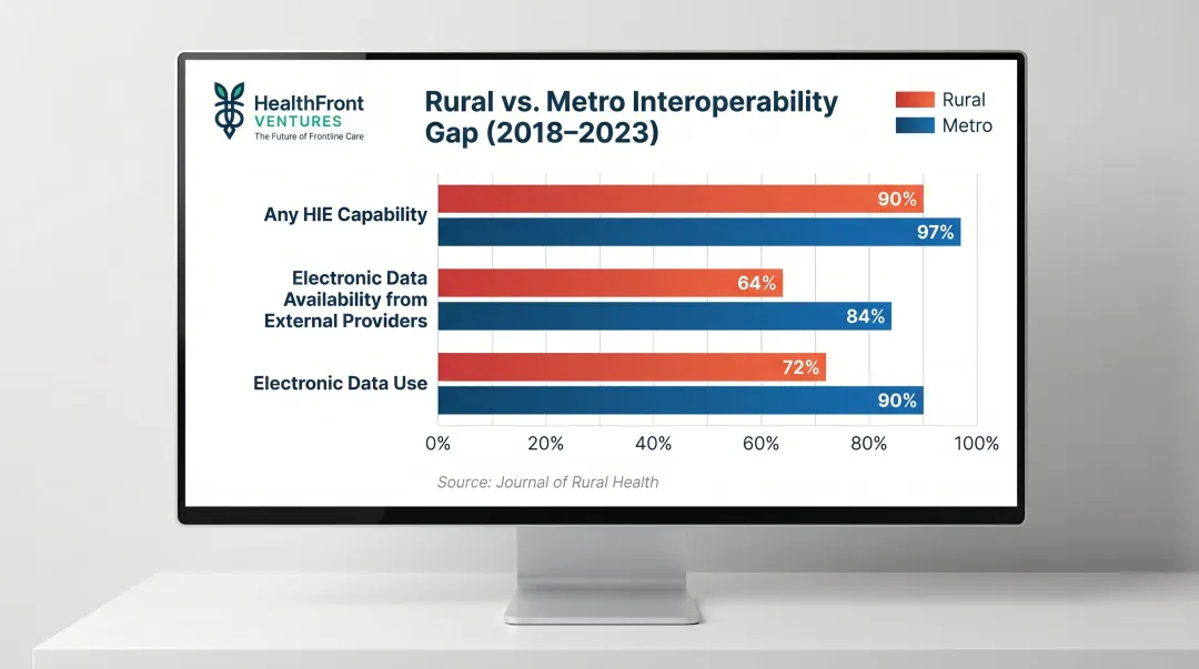 Rural versus metropolitan health information exchange capability gap comparison chart