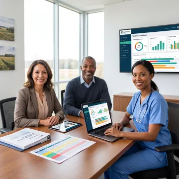 Healthcare team reviewing provider training data