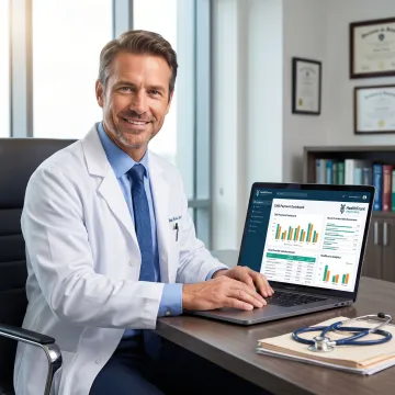 Physician reviewing CMS incentive payment data