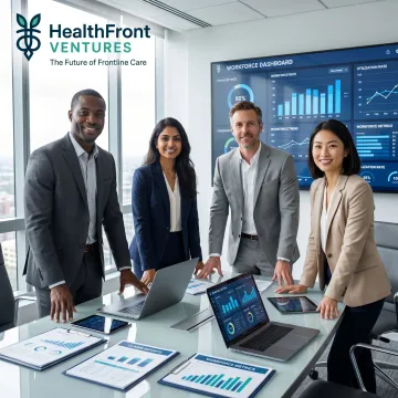 Healthcare team reviewing reporting analytics