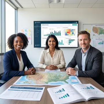 Kansas rural healthcare strategy team reviewing data