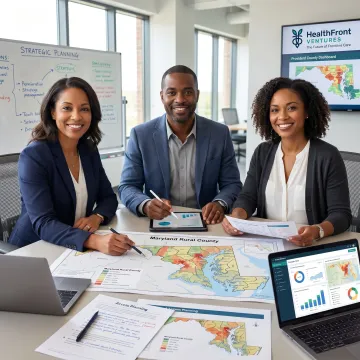 Maryland rural healthcare planning team reviewing service access data
