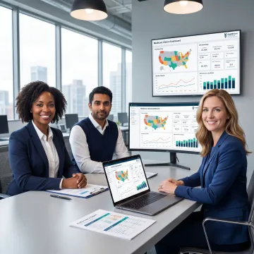 Healthcare analysts reviewing Medicare data dashboards