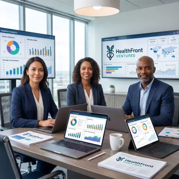 Healthcare claims analysts reviewing data dashboards