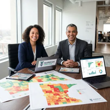 Minnesota rural healthcare planning team reviewing data